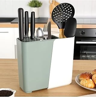 Ayarlanabilir Sürgülü Kaşıklık Bıçaklık Organizer,2-3 Bölmeli Tezgah Üstü Stand (Yeşi̇l) ürün görseli 1