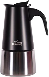 Any Morning Fe001-6 Espresso Kahve Makinesi Paslanmaz Çelik İndüksiyonlu Moka Pot 300 Ml Siyah ürün görseli 1