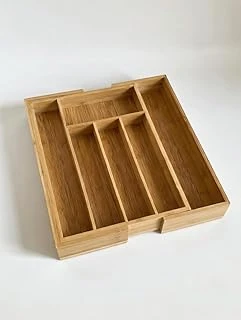 7 Bölmeli Bambu Çekmece İçi Kaşıklık - Mutfak Çekmece Düzenleyici Organizer - Çatal Kaşık Düzenleyici ürün görseli 1