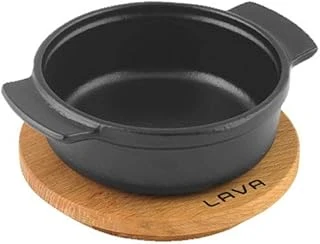 Lava,Pişirme Kabı, Lv Gv 11 K4, Yuvarlak Güveç, Ahşap Altlık, Çap 11 Cm, Dökme Demir, Siyah ürün görseli 1