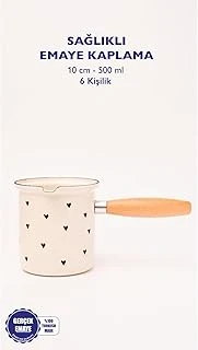Black Cupid Emaye Ahşap Saplı Cezve (500Ml-6 Kişilik) ürün görseli 1