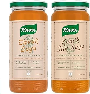 Knorr Cam Kavanoz Tavuk Suyu 480Ml X1 + Knorr Cam Kavanoz Kemik İlik Suyu 480Ml X1 ürün görseli 1