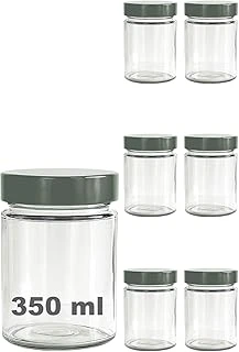 Afracam 350 Ml Kavanoz Metal Derin Kapaklı 350 Cc Şeffaf Reçel, Marmelat Cam Kavanoz Deep 6 Adet (Gümüş Kapak) ürün görseli 1