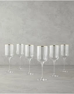 Bridgette Cam 6'Lı Kadeh 350 Ml Gold ürün görseli 1