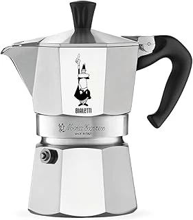 - Moka Express: 3 Cups Ocak Üstü Espresso Pişirici - 130Ml - Gümüş Renk - Alüminyum Gövde - Güvenlik Valfi - Tüm Ocak Türleri İçin Uygundur (İndüksiyon Hariç) ürün görseli 1