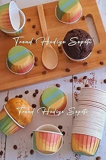 50'Li Gökkuşağı Muffin Kek Kalıbı, Kek Kapsülü Cupcake Kalıbı, Airfryer Uyumlu ürün görseli 1