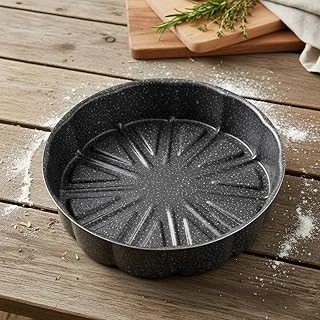 Papilla Nirvana 27 Cm Portakal Kek Kalıbı - Siyah Kırçıl Granit Görünümlü Yanmaz Yapışmaz Yuvarlak Fırın Tart Kalıbı (6 Cm Derinlik) ürün görseli 1