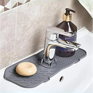 Purish | Esnek Silikon Musluk Arkası Su Tutucu Lavabo Matı – Mutfak Banyo Kullanımı Için Drenajlı Musluk Pedi, Süngerlik Tezgah Koruyucu ürün görseli 1