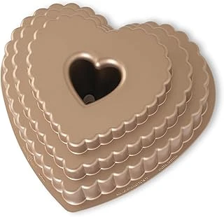 Nordic Ware Cast Bundt Bakeware Katmanlı Kalp, 12 Bardak, Şekerleme ürün görseli 1