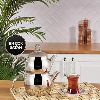 Adelya İndüksiyon Tabanlı Mini Boy Metal Çaydanlık Takımı ürün görseli 1