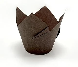 100'Lü Klasik Lale Kapsül Kahverengi Muffin Kek Kalıbı, Tulip, Safari Konsept, Cupcake Kağıdı Doğum Günü Parti Dekorasyonu Için ürün görseli 1