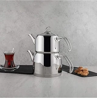 Nehir Mini Küçük Boy 0.8-1.6 Lt. Paslanmaz Çelik Çaydanlık Takımı ürün görseli 1