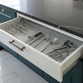 Modüler Organizer Set Mutfak Çekmece İçi Düzenleyici Çatal Kaşık Organizeri Kristal (10'Lu Set) ürün görseli 1