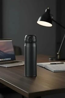 Miniso Klasik Serisi Flip Top Yalıtımlı Termos 450 Ml Çift Katmanlı Çelik Siyah, 2019306310100 ürün görseli 1