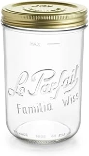 Le Parfait Familia Wiss 1000 Ml / 1 L Cam Saklama Konserve Kavanozu, Kahve Kuru Gıda İçin, Çift Kapaklı Vakumlu Kapatma Sistemi ürün görseli 1