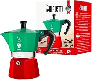 - Moka Express Italia: 3 Cups Ocak Üstü Espresso Pişirici - 130Ml - Karma Renk - Alüminyum Gövde - Güvenlik Valfi - Tüm Ocak Türleri İçin Uygundur (İndüksiyon Hariç) ürün görseli 1