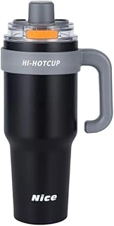 Coofbe 42 Oz 6 Katman Paslanmaz Çelik Termos 1250Ml Çift İçim Modlu Pipetli Termos Çift Katman Çelik Termos Mug Siyah ürün görseli 1