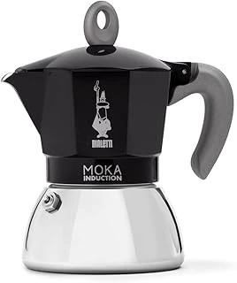 - Moka İndüksiyon Siyah: 4 Cups Ocak Üstü Espresso Pişirici - 150Ml - Alt Hazne: Dış Paslanmaz Çelik İç Alüminyum - Güvenlik Valfi - İndüksiyon Ocak Türleri İçin Uygundur ürün görseli 1