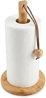 Deconox Doğal Bambu Bohem Top Tutacaklı Kağıt Havluluk - Dekoratif Ahşap Stand (30X14 Cm, Kahve Bambu Renk Seçenekli, 1 Adet) (Doğal) ürün görseli 1