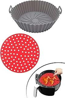 Kırmızı Silikon Fırın Airfryer Yuvarlak Model Pişirme Matı 20 Cm Silikon Airfyer Matı ürün görseli 1