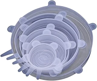 Silikon Streç Kapak Seti, Şeffaf, 6 Farklı Boyut, 6.5Cm Ile 19.5Cm, Esnek Gıda Saklama Kapağı, 6 Adet ürün görseli 1