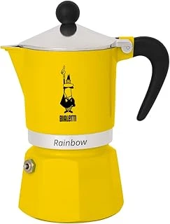 - Rainbow: 3 Cups Ocak Üstü Espresso Pişirici - 130Ml - Sarı Renk - Alüminyum Gövde - Güvenlik Valfi - Tüm Ocak Türleri İçin Uygundur (İndüksiyon Hariç) ürün görseli 1