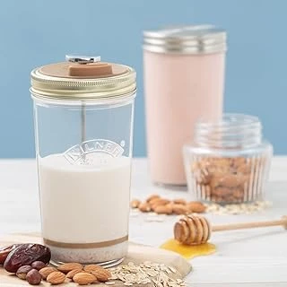Kilner Fındık Sütü/Badem Sütü Üretim Seti, Aksesuar Kapaklı 2 Kavanoz, 0,5 L ürün görseli 1