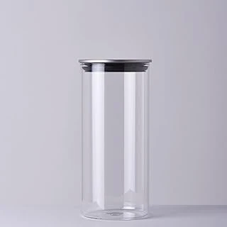 Linens Cam-Metal Kapak 10X10X22 Cm Kavanoz ürün görseli 1