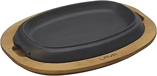 Lava Pişirme Kabı, Lv 1219 T13 K4 Oval Pişirme Gözü Ahşap Plaka, Ölçüler 12 X 19 Cm, Dökme Demir, Siyah ürün görseli 1