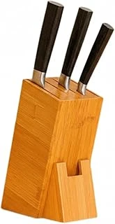 Bambu Ahşap Standı – 220 Mm Eğik Tasarım, Kaymaz Tabanlı, Çoklu Yuvalı, Doğal Mutfak Düzenleyici ürün görseli 1