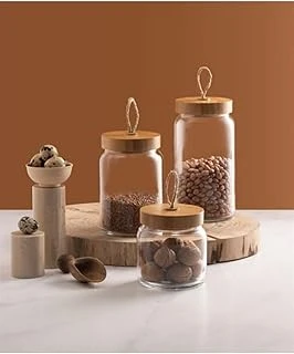 Paşabahçe-Woody 3Lü Kavanoz Set ürün görseli 1