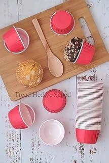 50'Li Kırmızı Muffin Kek Kalıbı, Kek Kapsülü Cupcake Kalıbı, Airfryer Uyumlu ürün görseli 1