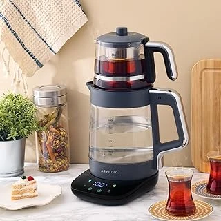 Aryıldız Shine Çay Makinesi Antrasit Renk Tasarım ürün görseli 1