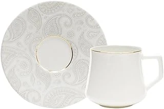 Evaliza Paisley Gold Double 6 Kişilik Kahve Fincan Takımı 130 Ml ürün görseli 1
