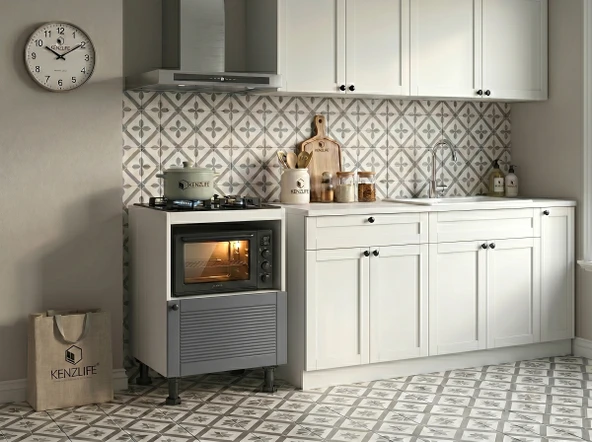 Kenzlife membran ocak dolabı doğangün gribyz panjur 85*60*56 mebran kapak MDF gövde ürün görseli 1