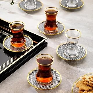 Schafer Tommy 6 Lı Cam Çay Seti 12 Parça-Siyah ürün görseli 1