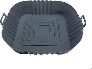 Renkli Isıya Dayanıklı Yıkanılabilir Silikon Fırın Airfryer Kare Model Pişirme Matı 20 Cm (Gri) ürün görseli 1