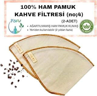 (2 Adet) Yıkanabilir, Kumaş Kahve Filtresi (No:4) Ağartılmamış%100 Ham Pamuk, Organik, Ekolojik Filtre No:4 (No4.2) ürün görseli 1