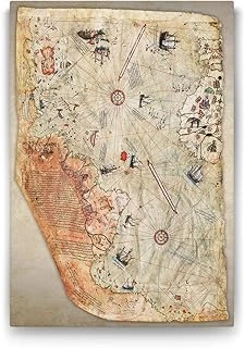 Tabloshop Piri Reis Dünya Haritası Kanvas Tablo - 100X140Cm ürün görseli 1