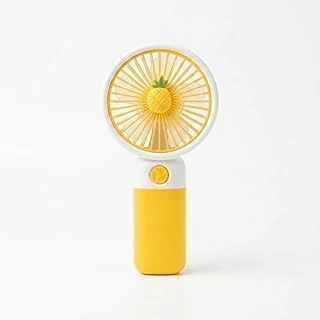 Mini-Fan Taşınabilir El Fanı, Usb Şarjlı, 3 Kademeli Hız, Masaüstü Standlı, 16 Cm, 3 Kademeli Hız Ayarlı, Ananas Desenli, Sarı ürün görseli 1