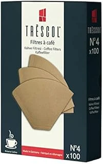 Trescol Kahve Filtresi, Naturel Kağıt, 4 Numara, Büyük Boy, 100'Lü Paket ürün görseli 1