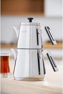 Acar Aveline Orta Boy Çelik Çaydanlık Takımı Ar-08585 ürün görseli 1