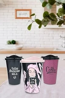 3 Adet Kahve Bardağı Seti Dekoratif Plastik Kahve Muhafaza Bardağı ürün görseli 1
