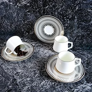 Evaliza Crown Platin 6 Kişilik Kahve Fincan Takımı 80 Ml ürün görseli 1
