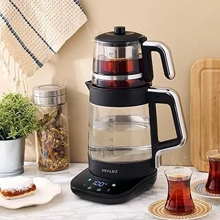 Aryıldız Shine Çay Makinesi Siyah Otomatik Demlik ürün görseli 1