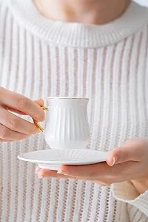 Lena 6 Kişilik Beyaz Kahve Fincanı Takımı - 90 Ml ürün görseli 1