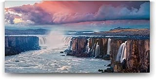 Jokulsa A Fjollum Şelalesi Tablosu - 160X80Cm ürün görseli 1