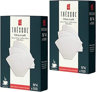 Trescol Kahve Filtresi 4 Numara (Büyük Boy) Beyaz Kağıt 2X100 200'Lü Paket ürün görseli 1