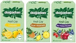 Dogadan Yeşil Çay Deneme Seti, Nar Yaban Mersini, Limonlu, Ananaslı (3 Adet) ürün görseli 1