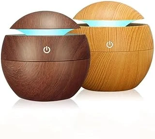 Orret 130 Ml Hava Nemlendirici, Uçucu Aromaterapi Makinesi, Ev, Yatak Odası Ofis Için Yedi Renkli Işık Ile Aroma Hava Difüzörü (Koyu Kahve) ürün görseli 1